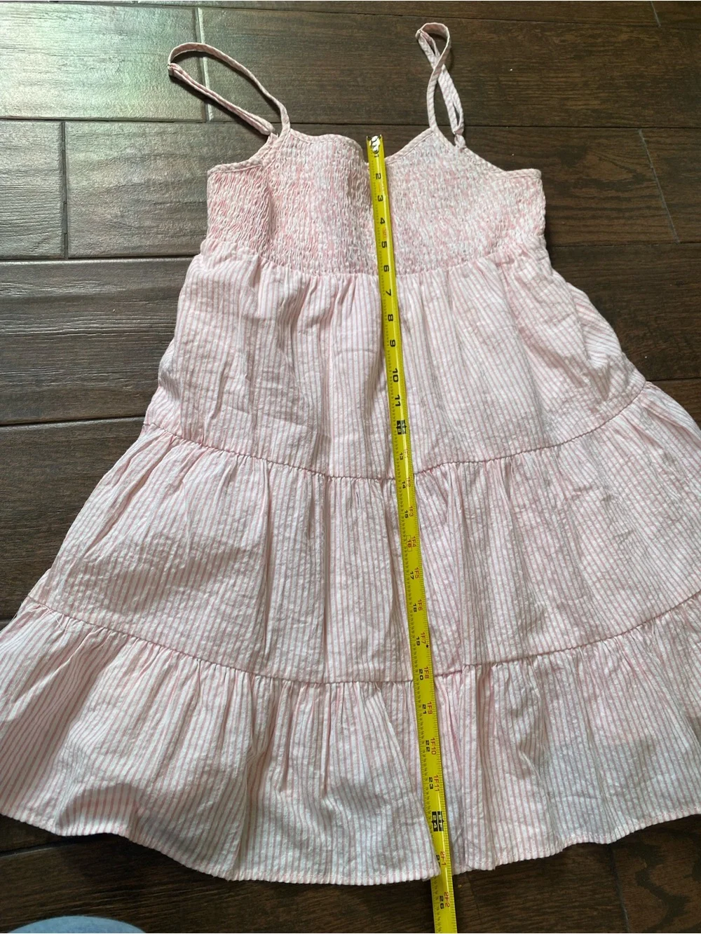 Girls Light Pink Tiered Sundress with Smocked Bodice